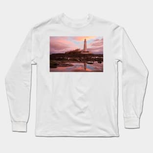 St Mary's Island in pink and blue Long Sleeve T-Shirt